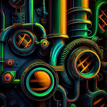 Vorschaubild zum Design Artistic Vibrant Industrial Pattern Digital Painting von CodeAndColors
