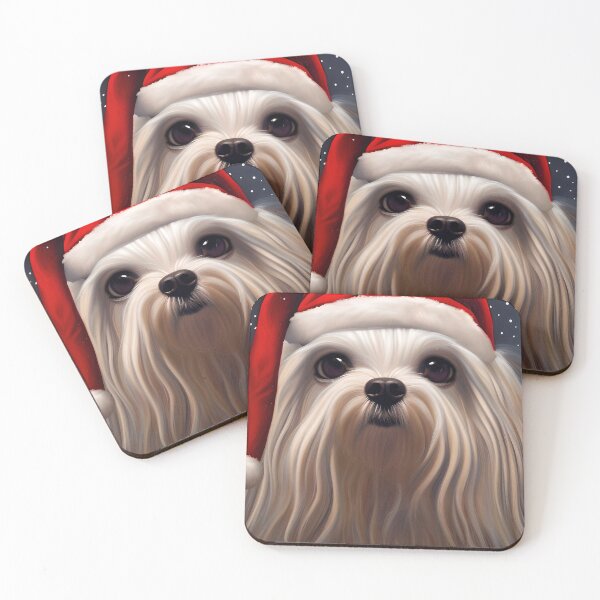 Item preview, Christmas Maltese Wearing A Santa Hat designed and sold by ZenEverAI.