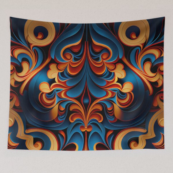 Item preview, Aggressive Flowing Traditional Pattern Digital Painting designed and sold by CodeAndColors.