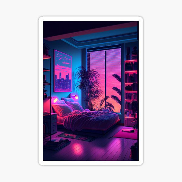 Home & Living :: Decals & Stickers :: Stickers :: Holographic Aesthetic  Sticker: Lofi City