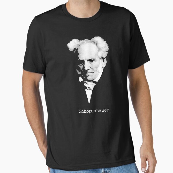 Vista previa del artículo con la obra «Camiseta de la filosofía existencial de Schopenhauer», diseñado y vendido por Johannesart.