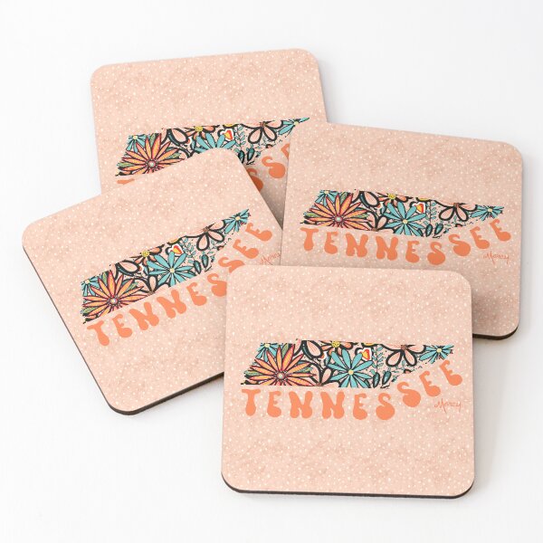 Item preview, Tennessee State Design | Artist Designed Illustration Featuring Tennessee State Filled With Retro Flowers with Retro Hand-Lettering designed and sold by MarcyBrennanArt.