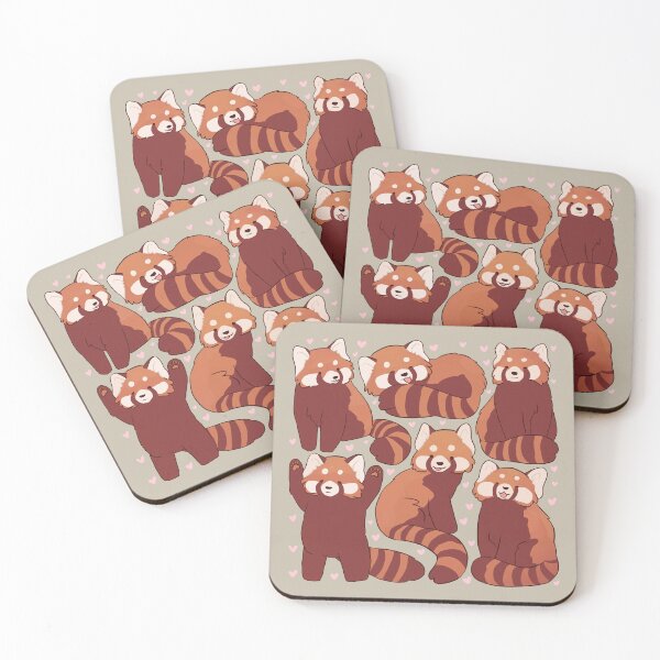 Item preview, Red panda cute pattern  designed and sold by Yarafantasyart.