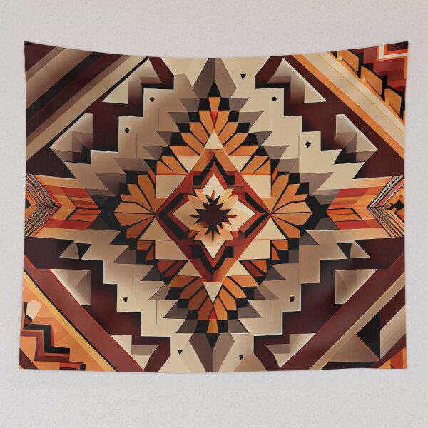 Item preview, Complex Angular Southwestern Pattern Digital Painting designed and sold by CodeAndColors.