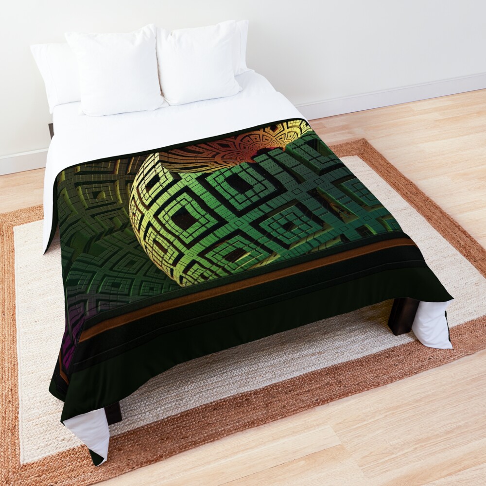 Alien Artifact by Xzendor7 3D Fractal Art Decorative Print Comforter