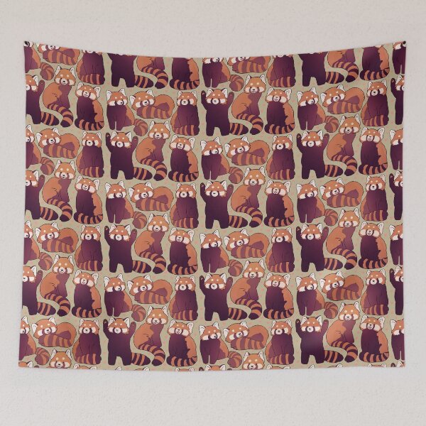 Item preview, Red panda cute pattern  designed and sold by Yarafantasyart.
