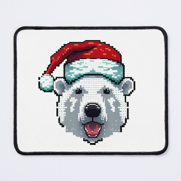 Item preview, Polar bear with Santa hat. designed and sold by Pixelarium.