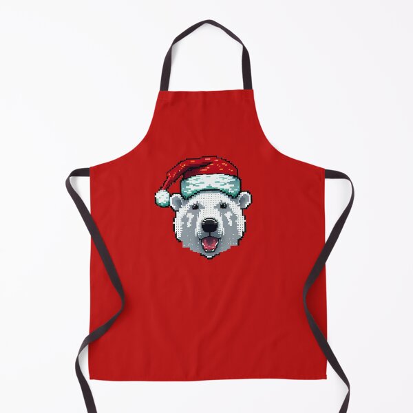 Item preview, Polar bear with Santa hat. designed and sold by Pixelarium.
