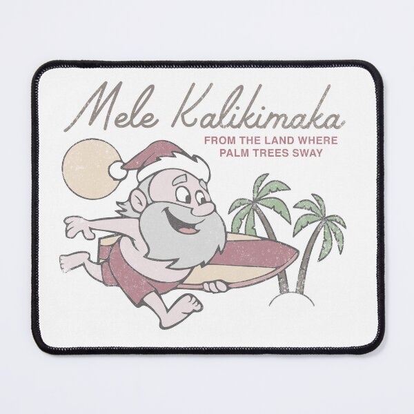 Item preview, Mele Kaliki Maka Vintage Santa Surfing Design From the Land Where Palm Trees Sway designed and sold by jacobzking.