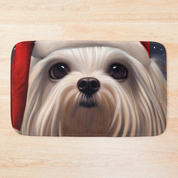 Item preview, Christmas Maltese Wearing A Santa Hat designed and sold by ZenEverAI.