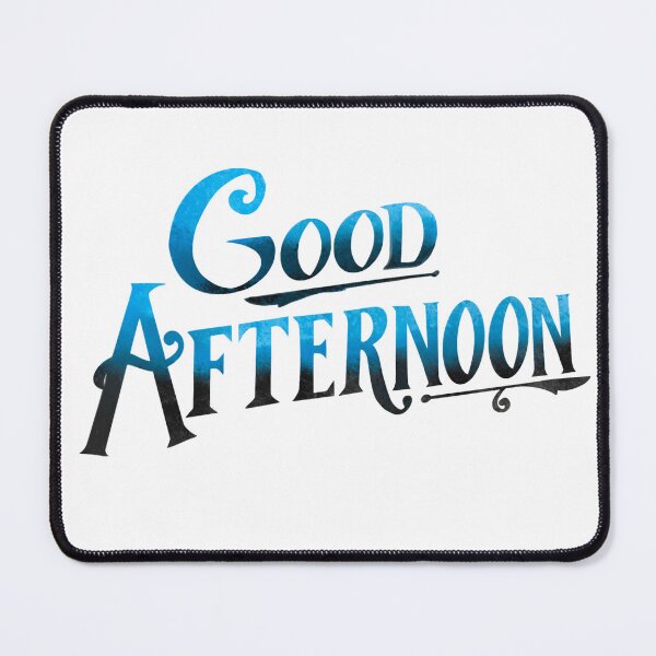 Item preview, "Good Afternoon!" from "Spirited" (Black and Blue Graphic) designed and sold by Lissa Gray.