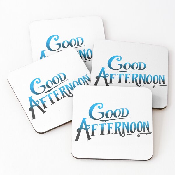 Item preview, "Good Afternoon!" from "Spirited" (Black and Blue Graphic) designed and sold by Lissa Gray.