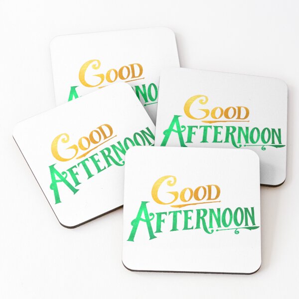 Item preview, "Good Afternoon!" from "Spirited" (Gold and Green Graphic) designed and sold by Lissa Gray.