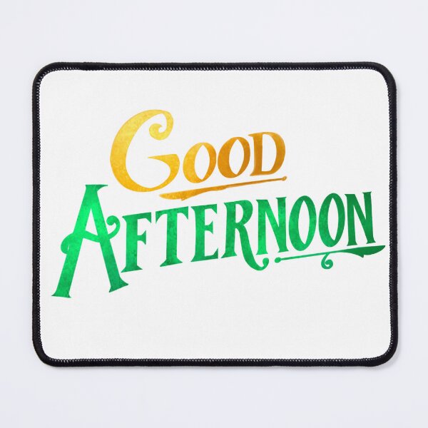 Item preview, "Good Afternoon!" from "Spirited" (Gold and Green Graphic) designed and sold by Lissa Gray.