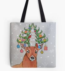 Christmas tree deer Tote Bag