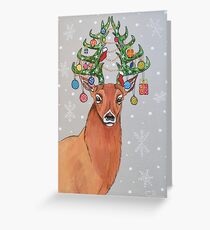 Deer Weihnachtsbaum Grußkarte