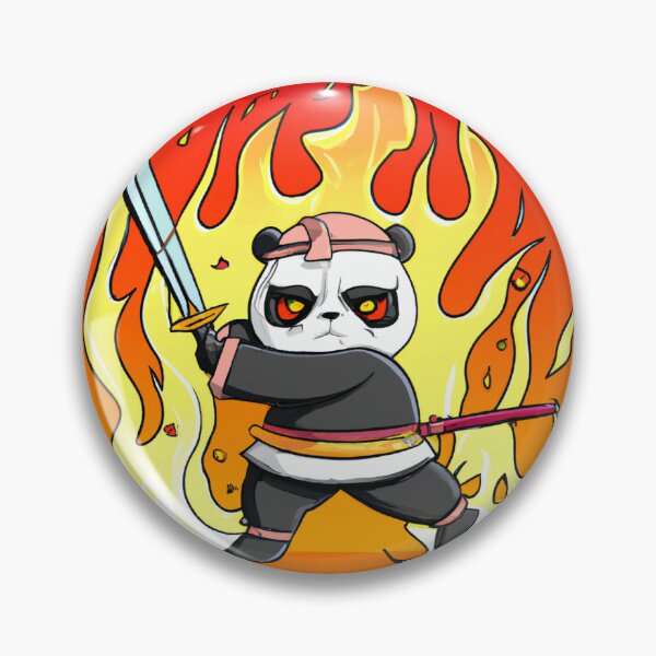 Item preview, panda samurai carring a flame sword, as a manga style designed and sold by guik32.