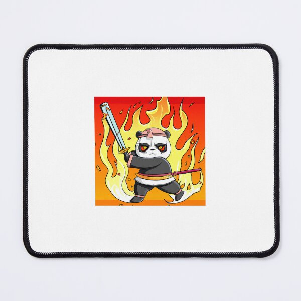 Item preview, panda samurai carring a flame sword, as a manga style designed and sold by guik32.
