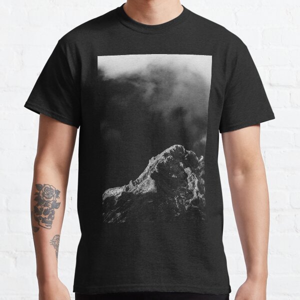 Black and white sun illuminated mountain Classic T-Shirt
