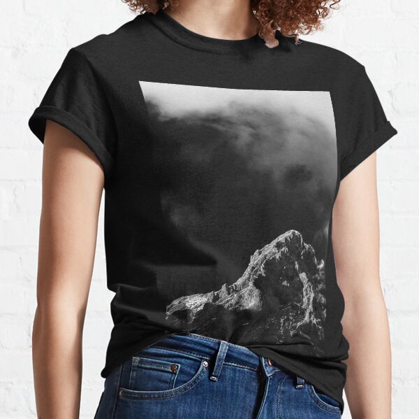 Black and white sun illuminated mountain Classic T-Shirt