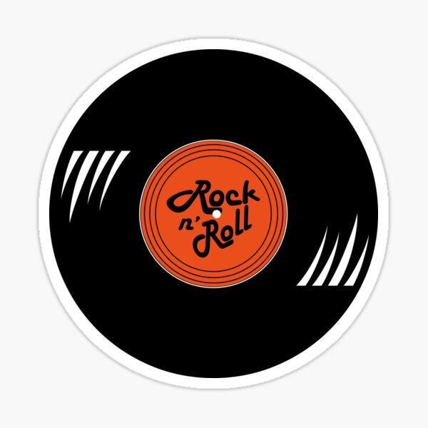 Rock n' Roll Vinyl Sticker for Sale by Cerys Roche