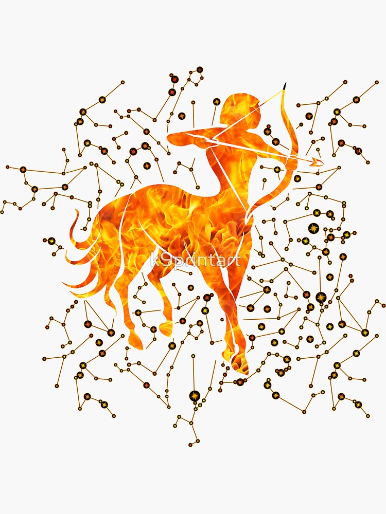 Sagittarius Zodiac Sign Fire element Sticker