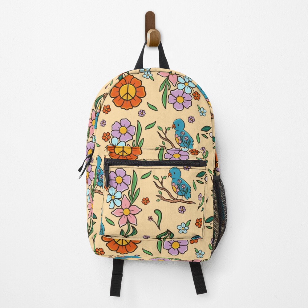 Tropical Bird Pattern Backpack