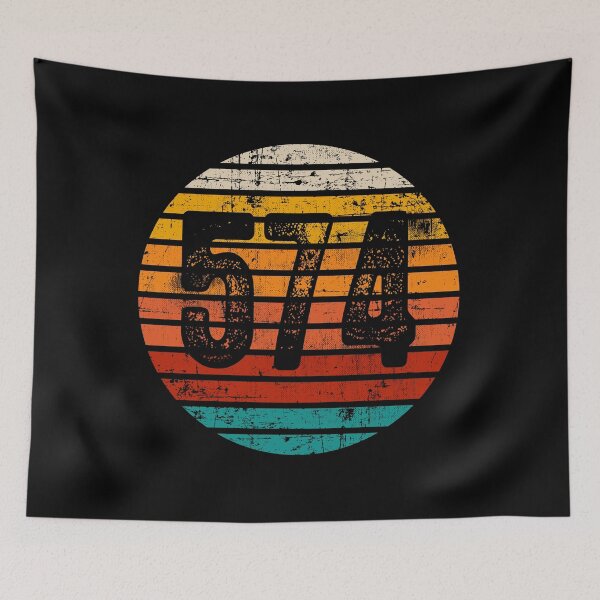 Item preview, Distressed Vintage Sunset 574 Area Code designed and sold by Gold Wings Tees.