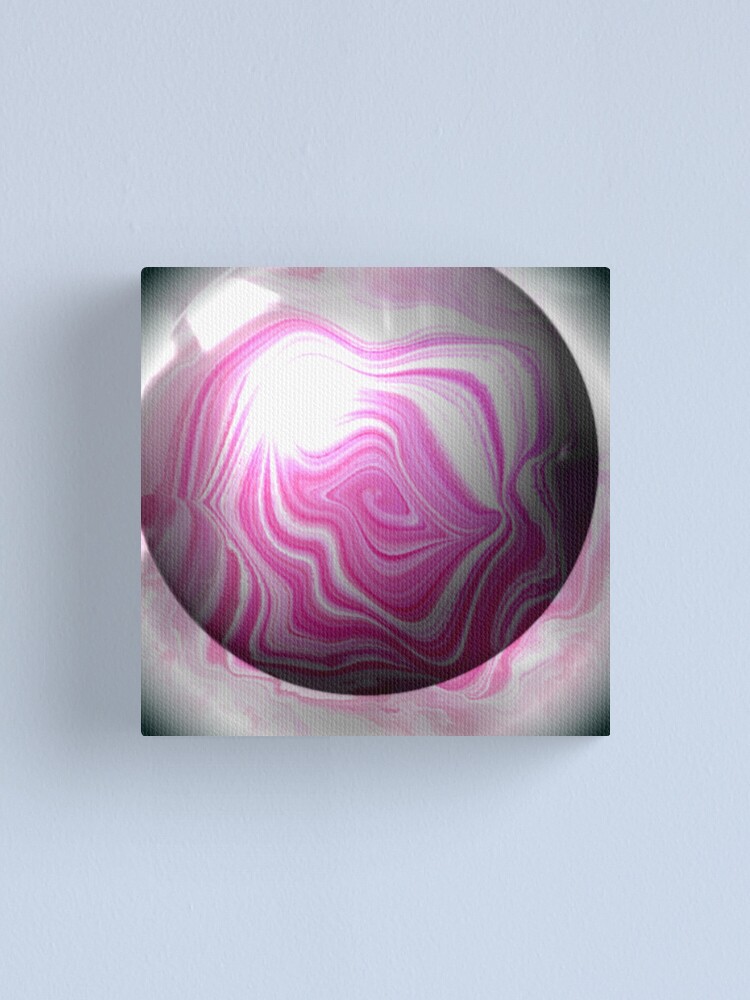 Thumbnail 1 of 3, Canvas Print, Pink-Grey Bubble designed and sold by Anthropolog.