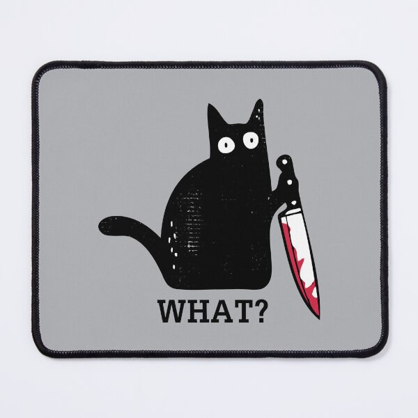 Item preview, What? Cat with Knife - Distressed design designed and sold by risible.