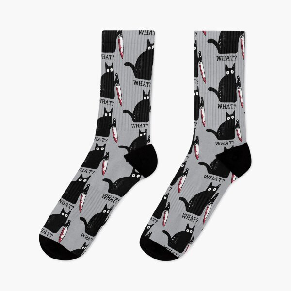 Item preview, What? Cat with Knife - Distressed design designed and sold by risible.