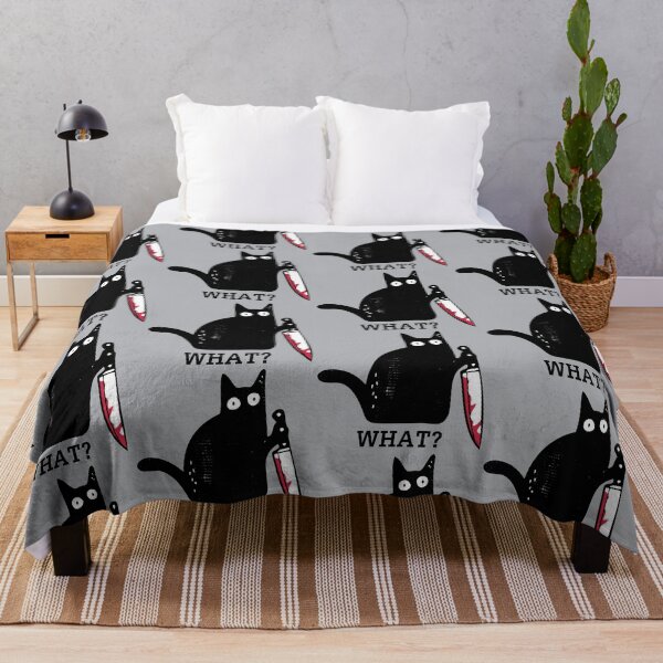 Item preview, What? Cat with Knife - Distressed design designed and sold by risible.