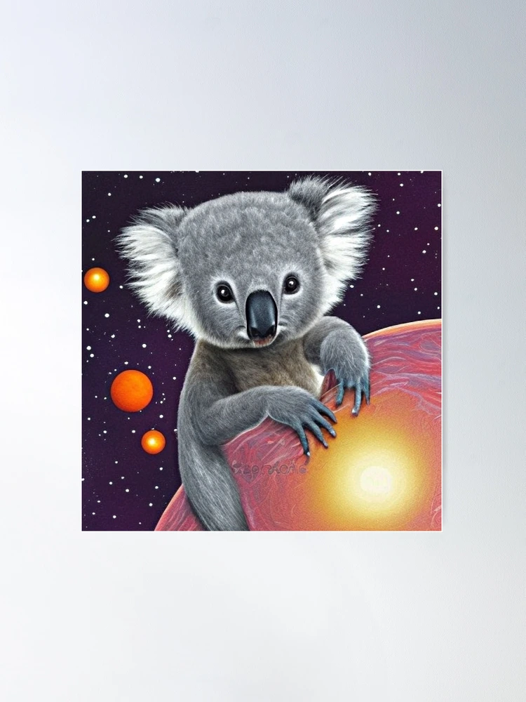  Koala Bear Art Print on Paper or Canvas for Wall Decor