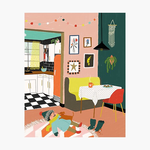 Item preview, Snow day - a boy and his dachshund designed and sold by ahanso.