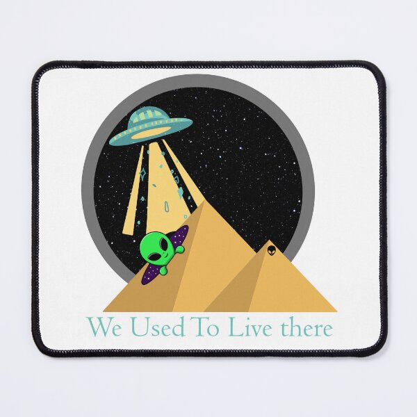 Item preview, "we used to live there"logo with a green alien,UFO and pyramid designed and sold by Nuttha49POD.