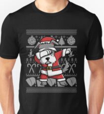 Camiseta unisex Dabbing Schnauzer Ugly Christmas Sweater Graphic