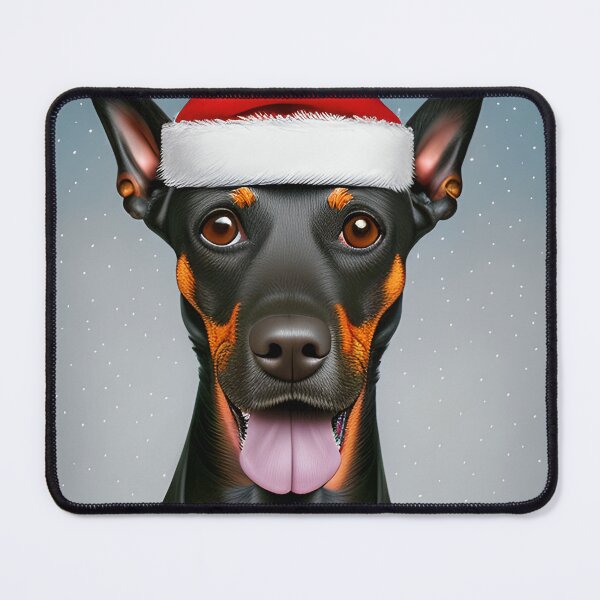 Item preview, Christmas Manchester Terrier Standard Wearing A Santa Hat designed and sold by ZenEverAI.