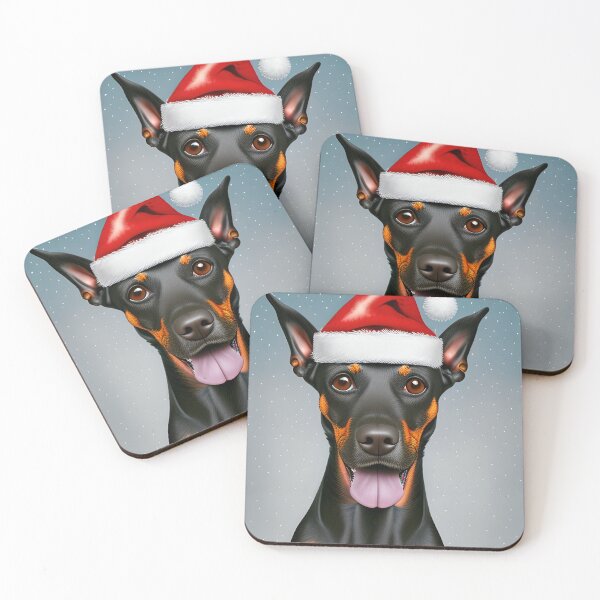 Item preview, Christmas Manchester Terrier Standard Wearing A Santa Hat designed and sold by ZenEverAI.