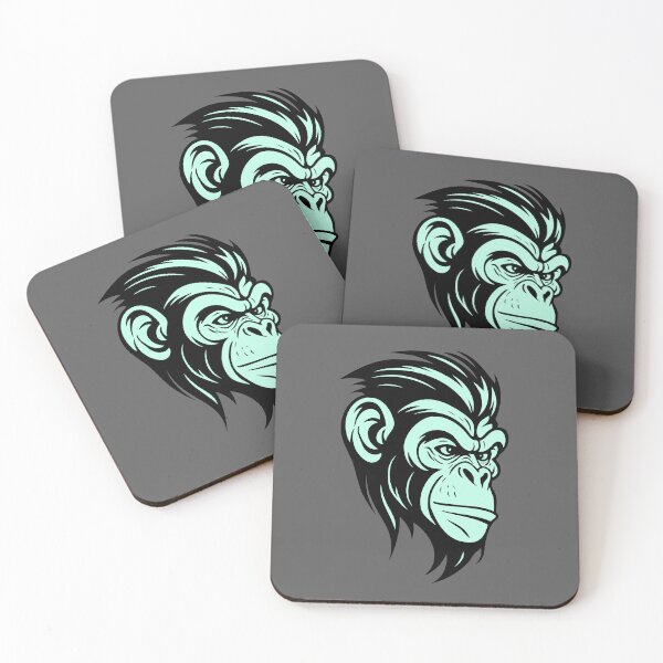 Item preview, Simpel Chimpanzee, Black & Cyan version. designed and sold by Gert Street.
