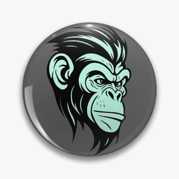 Item preview, Simpel Chimpanzee, Black & Cyan version. designed and sold by Gert Street.