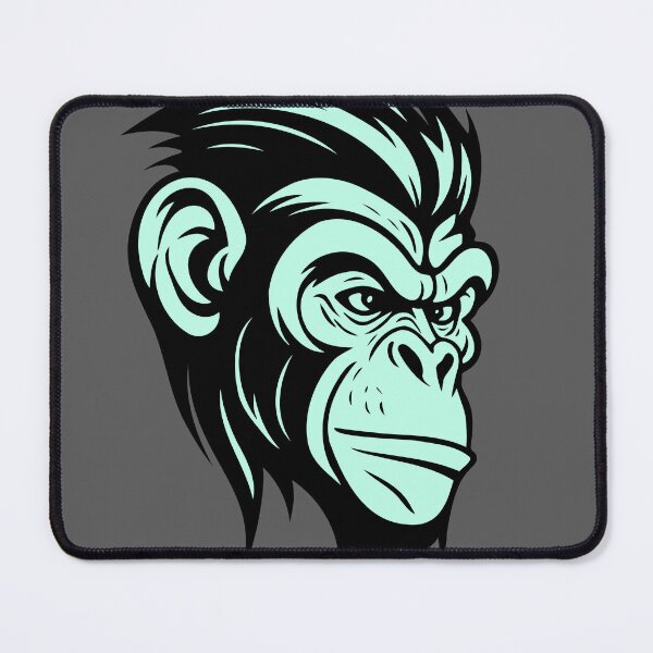 Item preview, Simpel Chimpanzee, Black & Cyan version. designed and sold by Gert Street.
