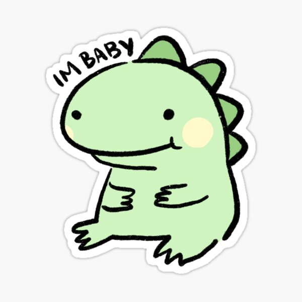 IM BABY  Cute Green Baby Dinosaur  Sticker for Sale by iristocat