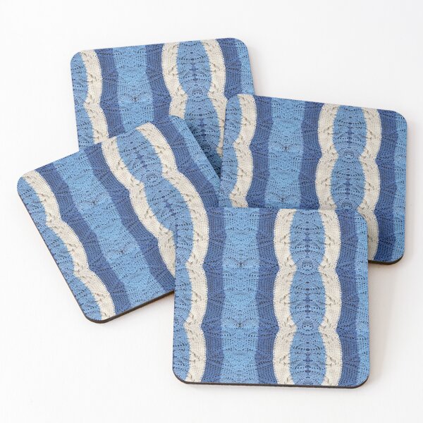 Item preview, Crocheted Rainbow Wave Pattern Multi-color in blue white designed and sold by Sasidenidesign.