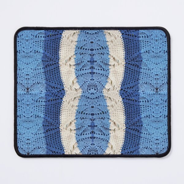Item preview, Crocheted Rainbow Wave Pattern Multi-color in blue white designed and sold by Sasidenidesign.