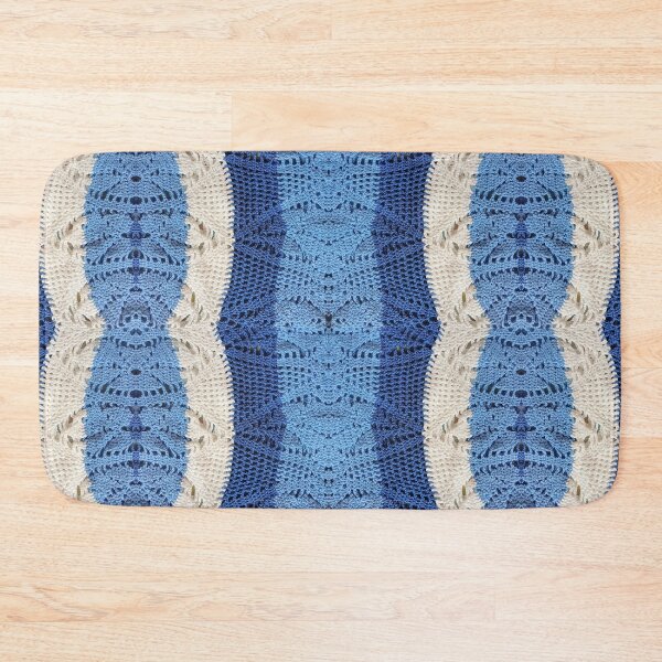 Item preview, Crocheted Rainbow Wave Pattern Multi-color in blue white designed and sold by Sasidenidesign.