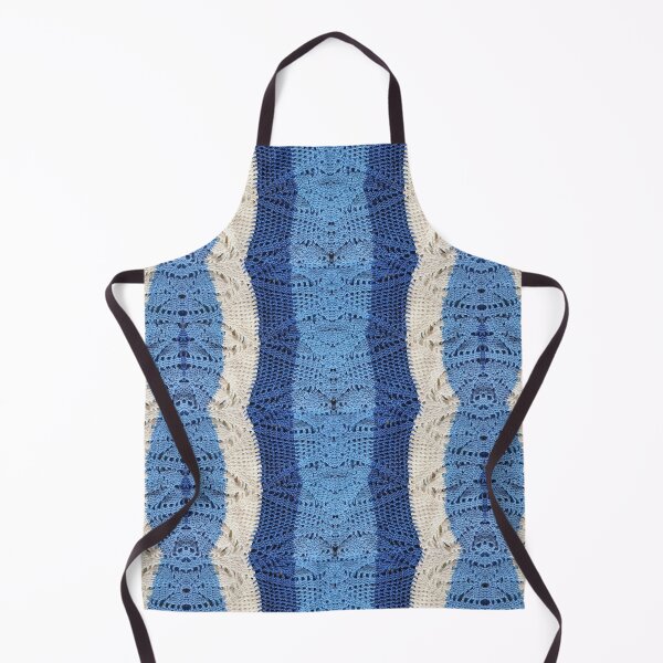 Item preview, Crocheted Rainbow Wave Pattern Multi-color in blue white designed and sold by Sasidenidesign.
