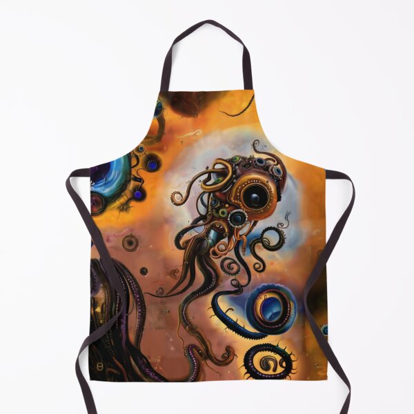 Item preview, Cosmic steampunk squid, AI art designed and sold by Dendros-Studio.