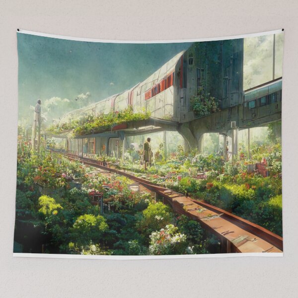 Item preview, Abstract Abandoned Train Station Turned Flower Cultivation Area 2 designed and sold by Styxiann.
