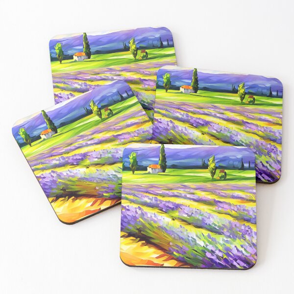 Item preview, "Fields of Whimsy" - Abstract Lavender Field Painting designed and sold by Milky-Way-Local.