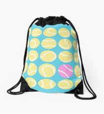 Pink tennis ball in the pack Drawstring Bag
